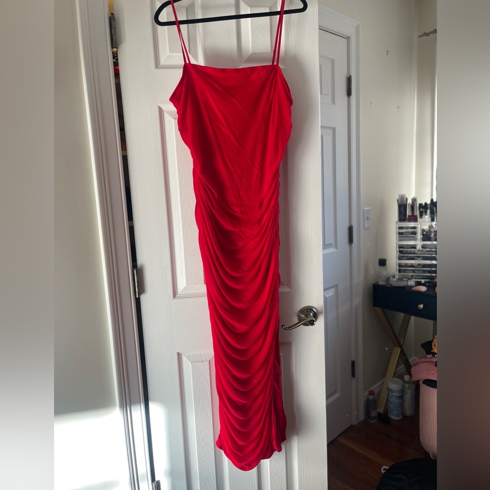 Feeling My Mesh Dress- Red